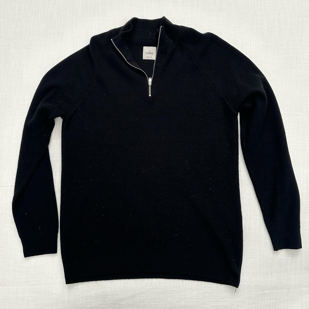 Men's Black Half-Zip Sweater